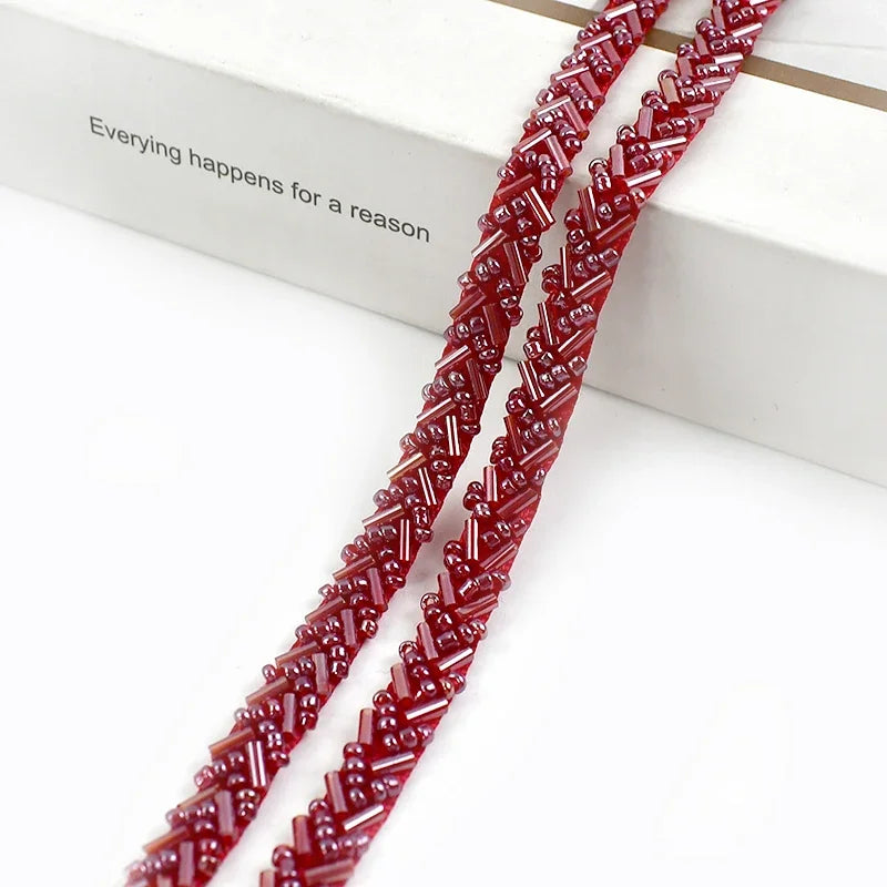 3/100Yards 7mm Beaded Laces Trim Pearl Lace Ribbon Applique Trimming Fringe Garment Dress Decor Tape Sewing Fabric Accessories