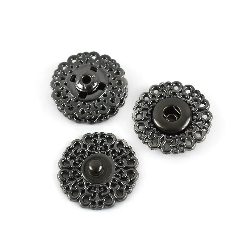Meetee 15/300sets Scrapbooking Decor Metal Buttons Snap Stud Fastener Hollow Press Buckles for DIY Sewing Jacket Coat Clothes Craft