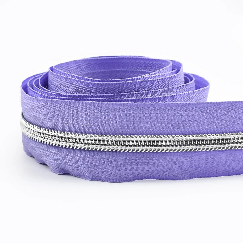 8/300M 5# Sewing Nylon Zipper Tape Silver Teeth Decor Zip Roll Jacket Bag Closure Zippers Repair Kits DIY Zips Replace Supplies