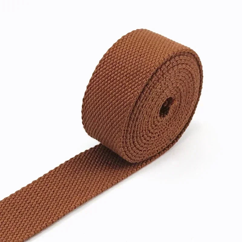 5/150M 20/25/32/38/50mm 2mm Thick Webbing Polyester Cotton Canvas Webbings Ribbon for Backpack Strap Belt Tape Garment Woven Band