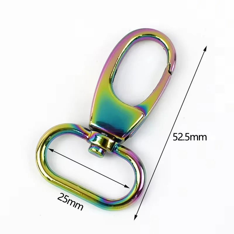 8/250Pcs Rainbow Metal Buckle Lobster Swivel Clasp Snap Hook for Bags Strap Carabiner Clips Keychain DIY Hardware Accessories