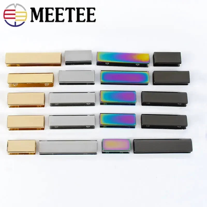 20/600Pcs 20-50mm Metal Tail Clip Corner Screws Edge Protector Buckle Bag Strap Cover Clasp Webbing End Clips DIY Accessories