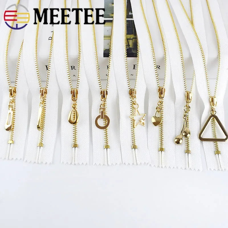 Meetee 20pcs 15-30cm 3# Metal Zipper Closed End Black White Zippers DIY Bag Purse Wallet Shoes Garment Zip Sewing Accessory