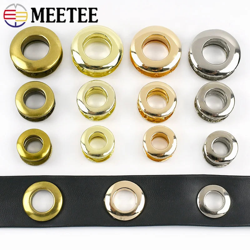 15/400Pcs 9/11/14mm Metal Bag Eyelets Leather Grommet Buckles Round Ring Clasps for Shoes Garment Rope Strap Hardware Accessories