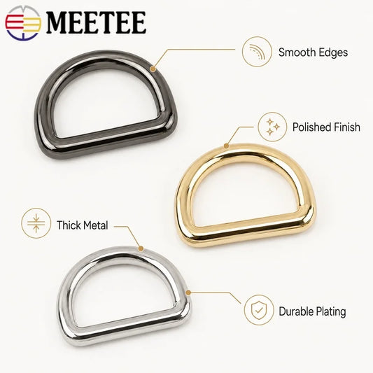 20/600Pcs 10-38mm Metal D Ring Buckles Strap Connectors for Luggage Dog Collars Backpacks Belts Webbing Leather Handbags Repair