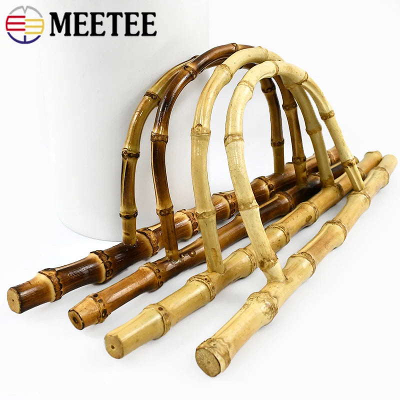 2/70Pcs Meetee 28/30cm Bamboo Bag Handle Natural Wooden Purse Frame Women Handbag Replacement Handles Handmade Bags Accessories