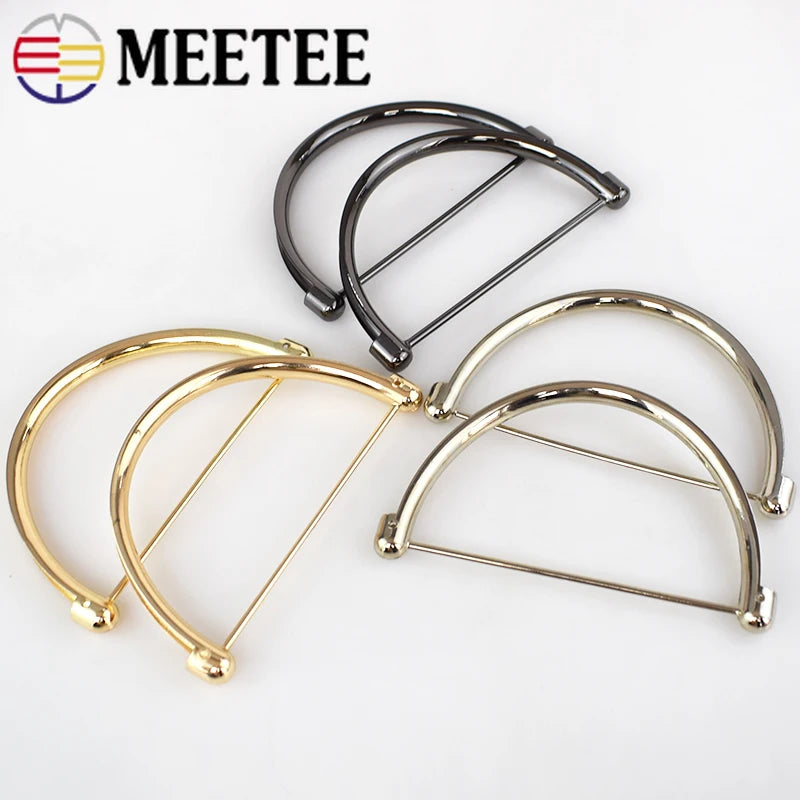 5/130pcs Meetee Metal D Rings Bag Handle Buckles for Women Handbag Lock Decor Shoulder Bags Clasp Replace DIY Hardware Accessory