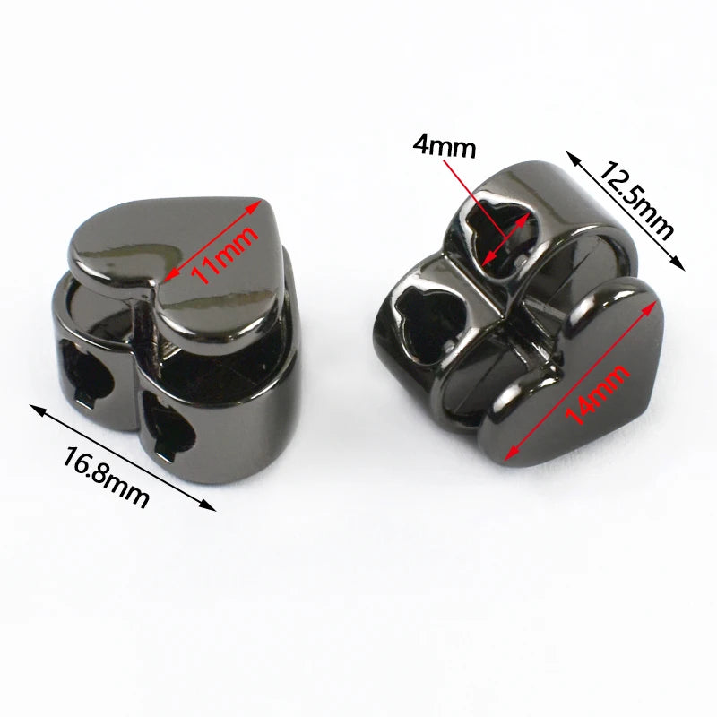 20/100Pcs 4mm Heart Metal Cord Lock Spring Snap Button Rope Stopper for Clothes Drawstring Bags Rope Adjuster Sewing Accessories