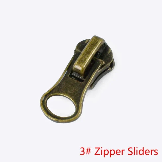 30/1000Pcs Meetee 3#5#8# Zipper Slider for Metal Zippers Bag Jacket Zip Puller DIY Clothes Zips Head Repair Kit Sewing Accessories