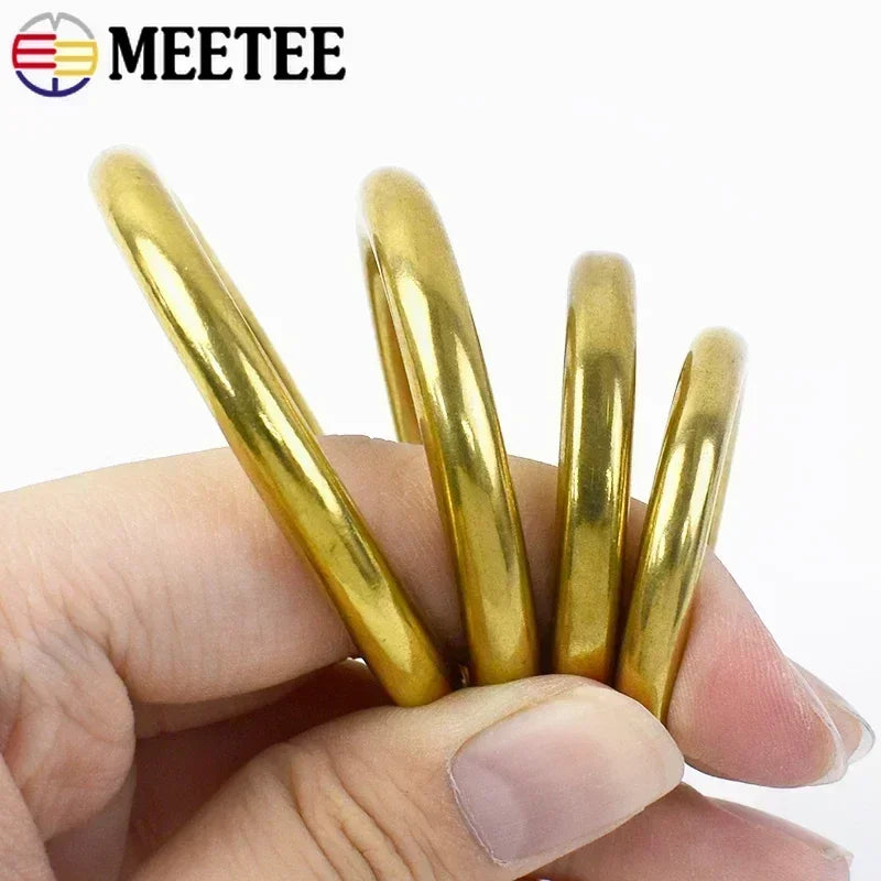 20/700Pcs Solid Brass O Ring Seamless Rings Buckle Hook Belt for Webbing Bag Stap Pet Collar Keychain Clasp DIY Leather Hardware