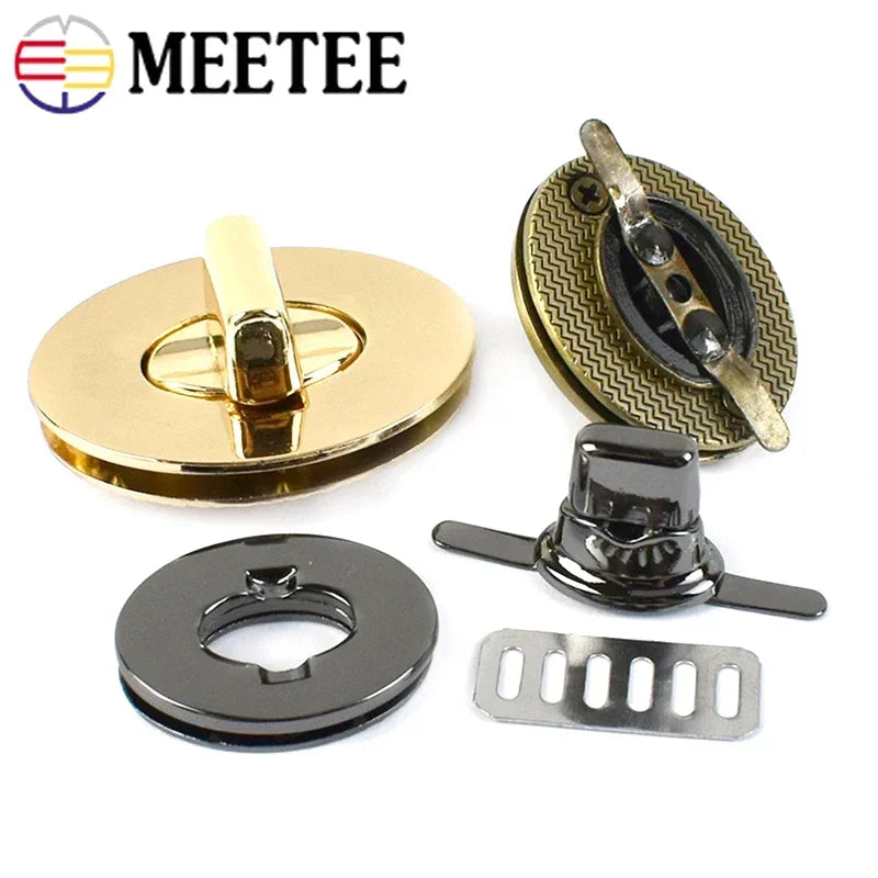 8/200Pcs Oval Metal Durable Clasp Turn Twist Lock DIY Handbag Bag Decoration Closure Buckle Purse Luggage Hardware Accessories