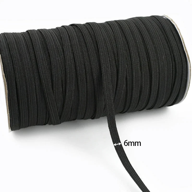 30/1000M Black White Sewing Elastic Band 3mm-50mm Garment Trousers Belt Rubber Bands Mask Strap Stretch Tape HairBand Bungee Cord