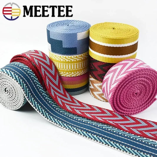 3/100Meters 38mm Thicken Polyester Jacquard Webbing Tape Luggage Decorative Belt Ribbon DIY Bags Shoulder Strap Sewing Accessories
