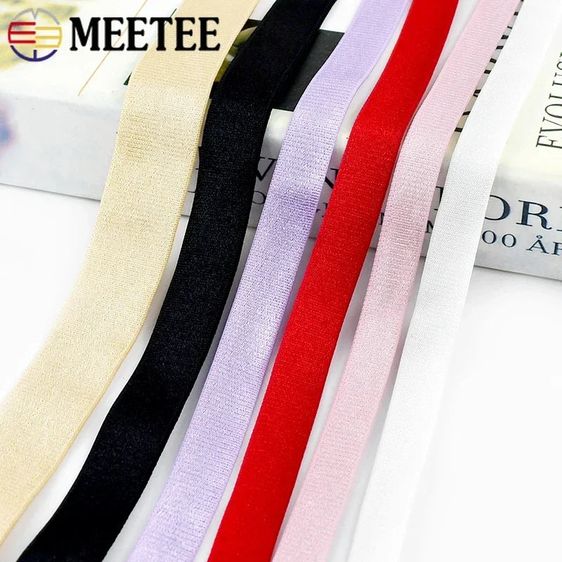 8/300M Nylon Elastic Band 6/8/10/15mm Colored Bra Shoulder Strap Soft Elasticity Trim Underwear DIY Clothes Sewing Accessories