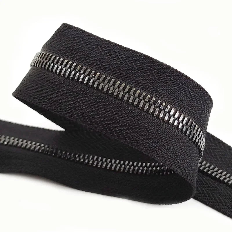 Meetee 2/60Meters 5# Metal Zippers Double Pull Zips Garment Luggage Zipper Repair Kit Clothing Sewing Accessories No Slider