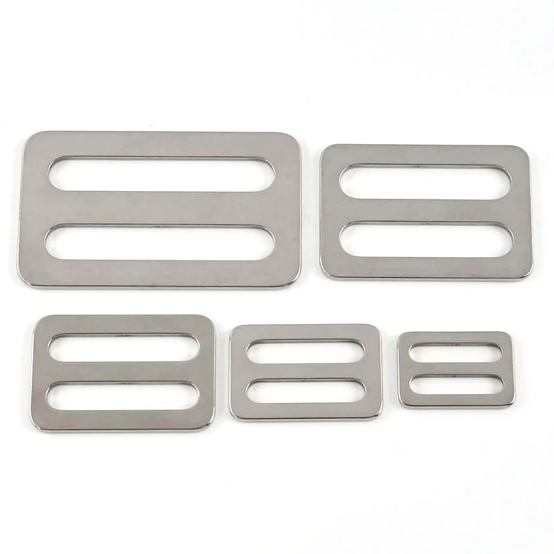 20/700Pcs 20-50mm StainlessSteel Tri-Glides Slider Buckles for Bag Strap Carabiner Clip Adjustable Ring Buckle Pet Collar Hardware