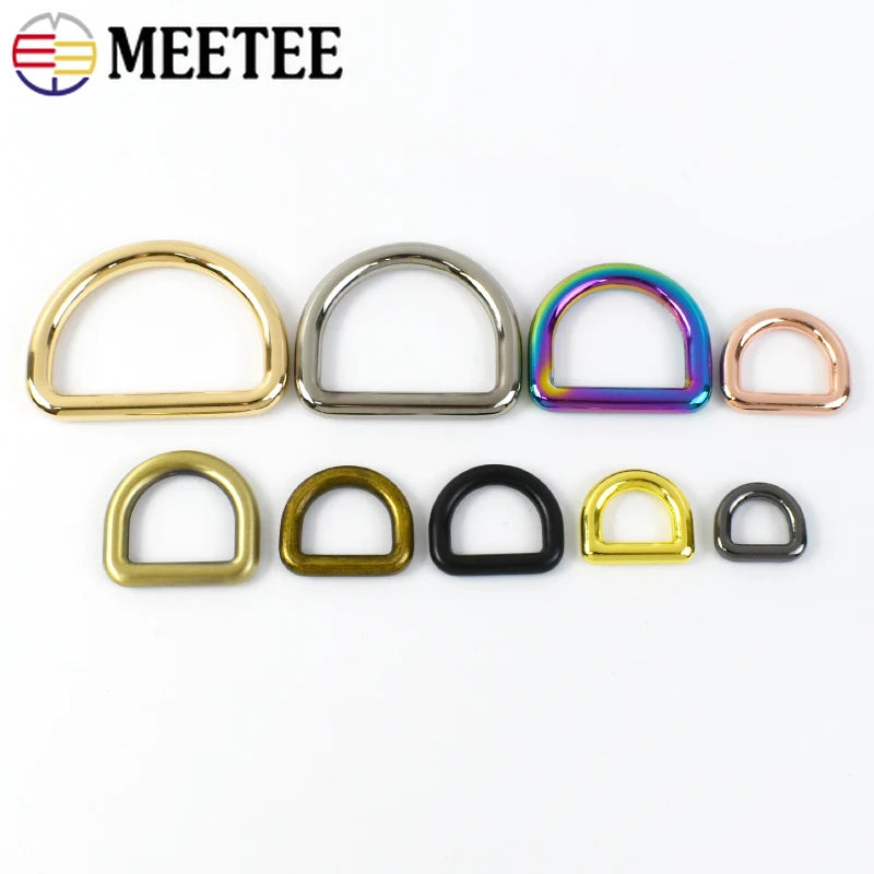 20/700Pcs Seamless Metal D Rings Buckles for Bags Purse Strap Pet Dog Collar Hardware Backpack Webbing Ring Clasp Sewing Accessories