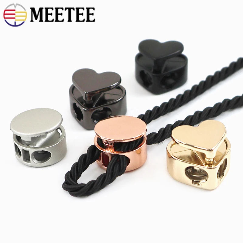15/500Pcs Drawstring Tail Lock Metal Buckles Spring Snap Button Adjuster Stooper Clasp Rope Clip Hook Hardware Accessory