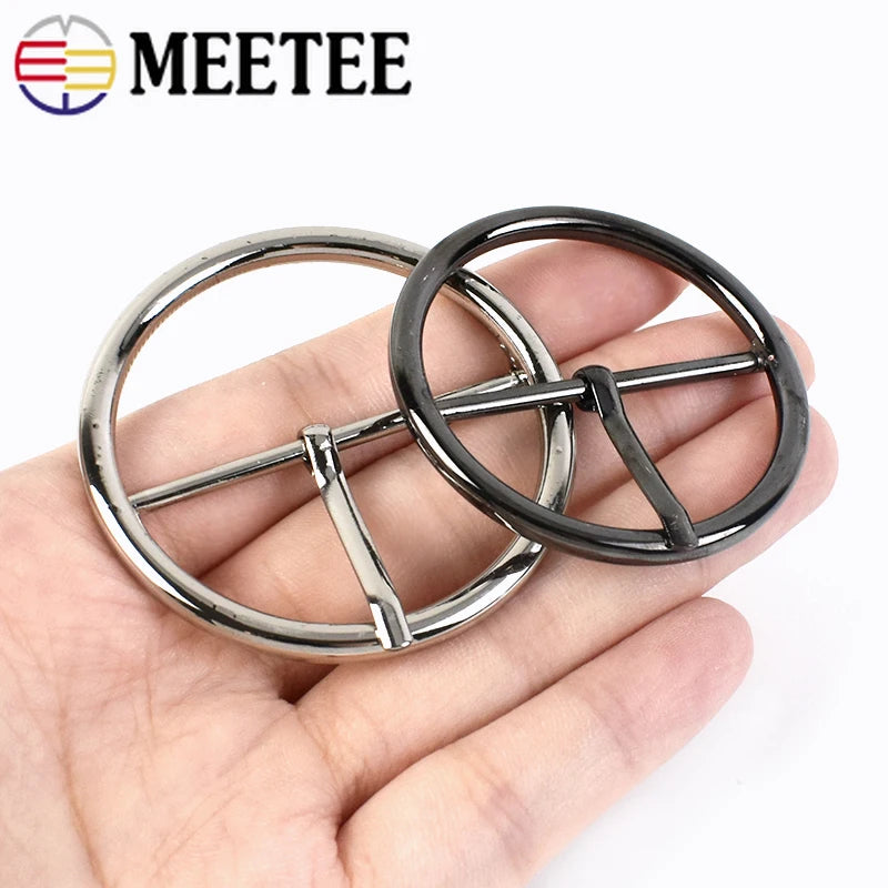 20/600pcs Meetee 20-50mm Round Metal Belt Buckle Adjust Pin Buckles DIY Women Coat Sewing Buttons for Bags Clothing Decor Accessories