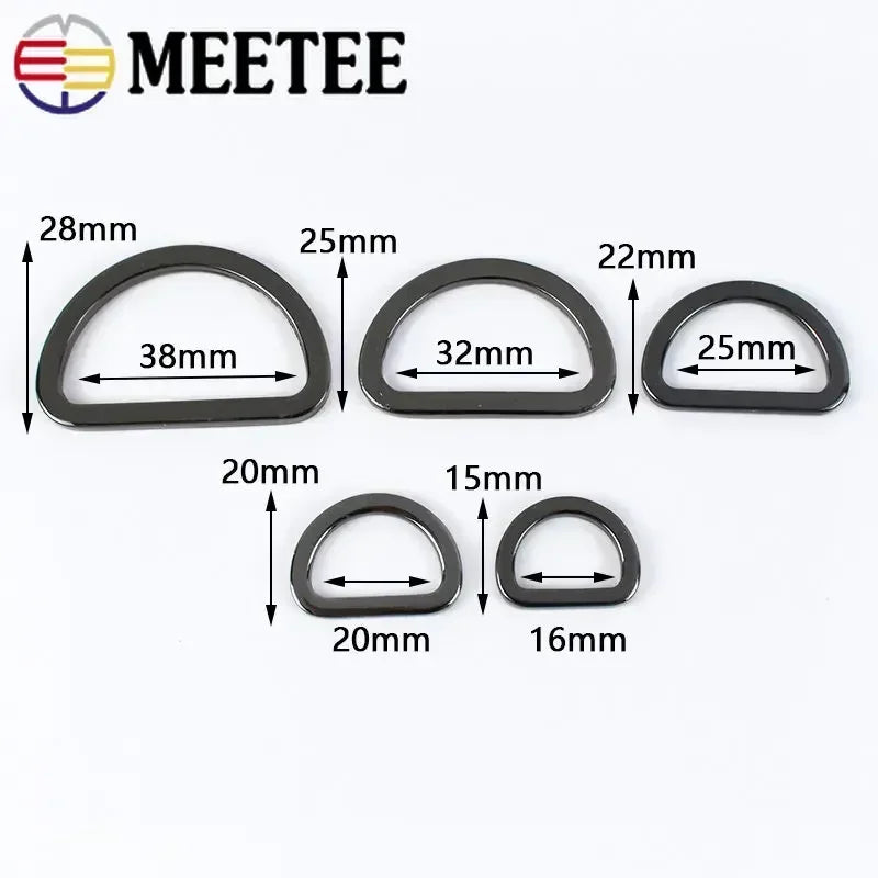 20/710Pcs 16-38mm D Rings Metal Buckles for Bag Strap Belt Loops Handbag Webbing Clasp Connector Leather Hook DIY Hardware Accessory