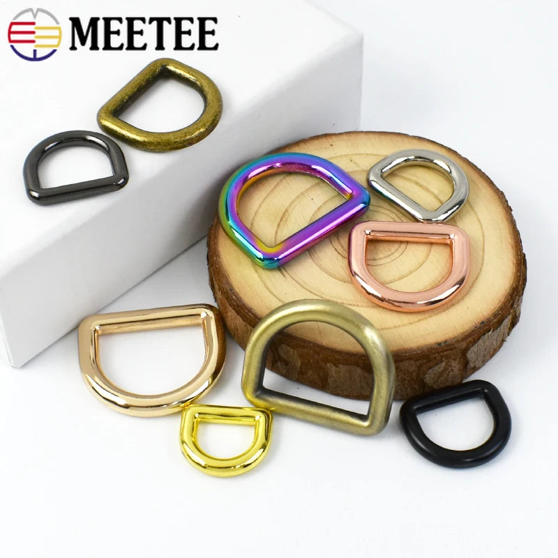 20/700Pcs Seamless Metal D Rings Buckles for Bags Purse Strap Pet Dog Collar Hardware Backpack Webbing Ring Clasp Sewing Accessories
