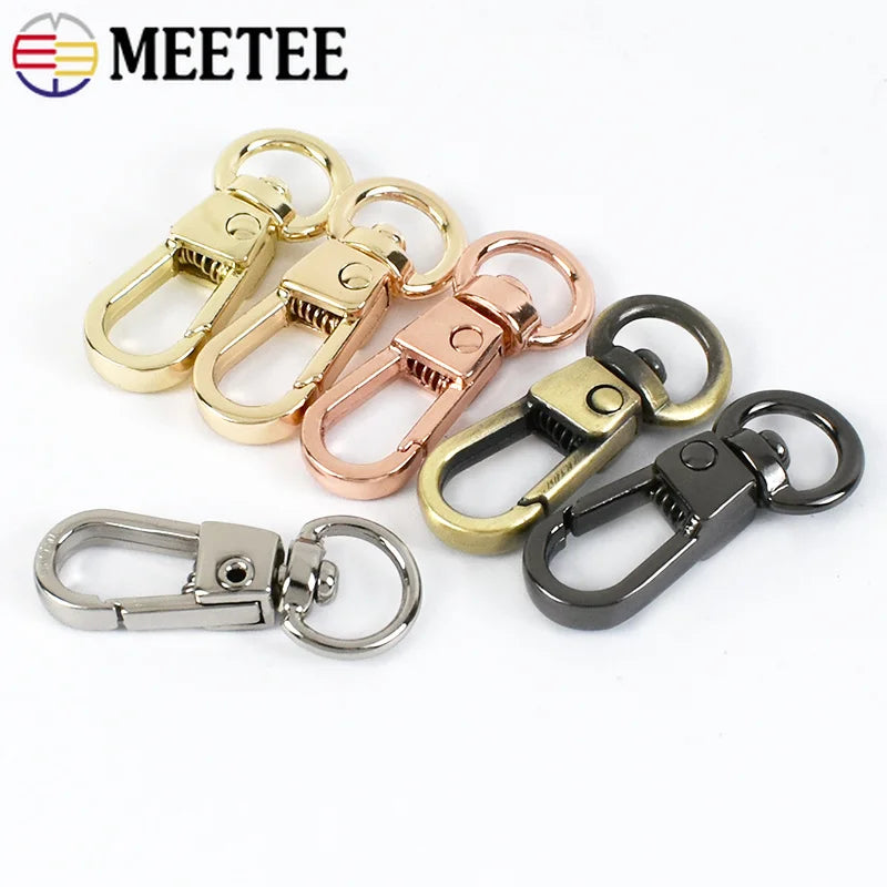 25/800Pcs 8mm Metal Lobster Buckles Snap Hooks Swivel Clasp Buckle for Bag Keychain Dog Collar Leash DIY Hardware Accessories