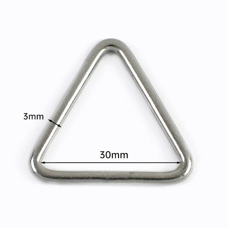 25/900Pcs 304 Stainless Steel D Ring Buckles Webbing Strap Connectors Hook Dog Collar Triangle Rings Buckle Bag Hanger Loop Clasp
