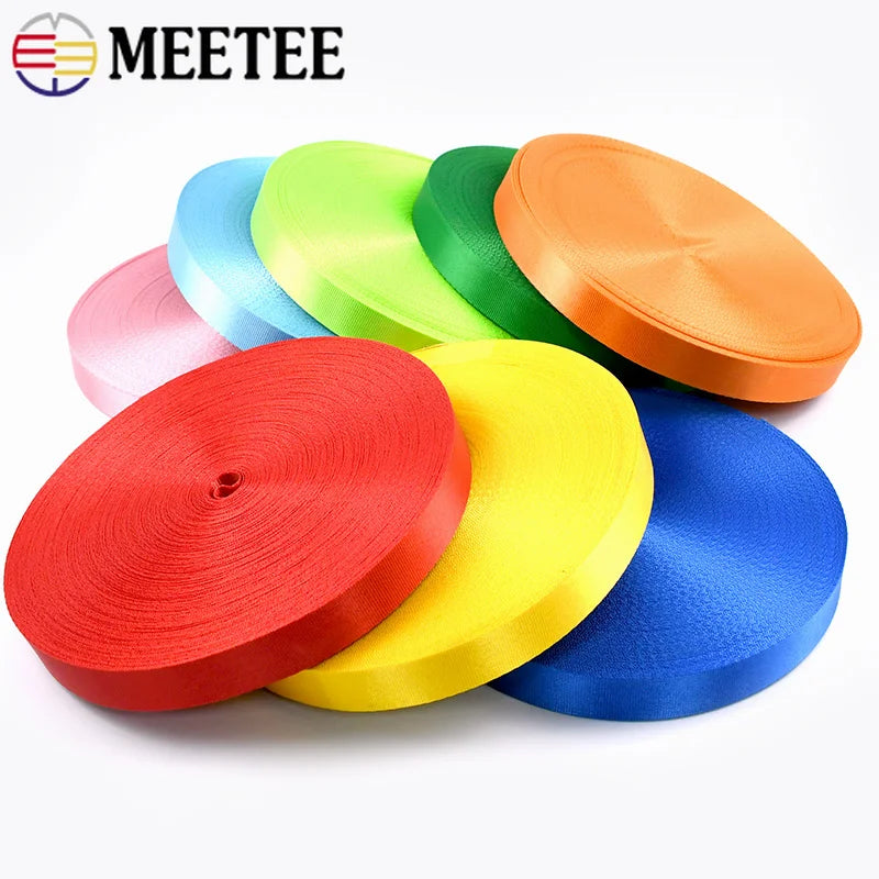 20/650Meters 10/12/15/20mm Nylon Webbing Tape 0.5mm Thick Lanyard Making Craft Decoration Ribbon Strap DIY Sewing Accessories
