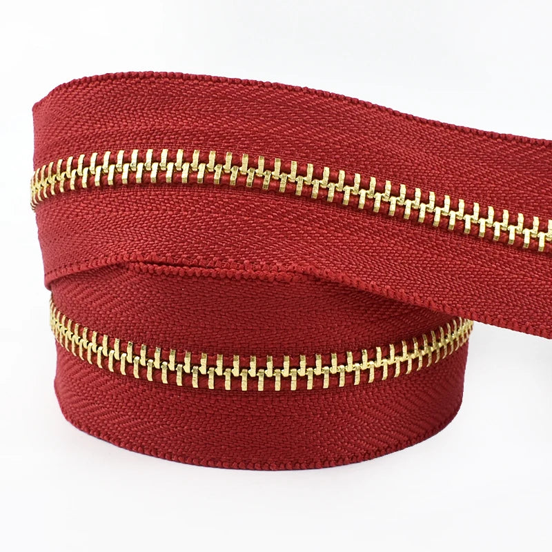 2/70Yards Meetee 5# Metal Zippers Tapes for Sewing Garment Bags Clothes Jacket Zipper Repair Kits Tailor Crafts Accessories