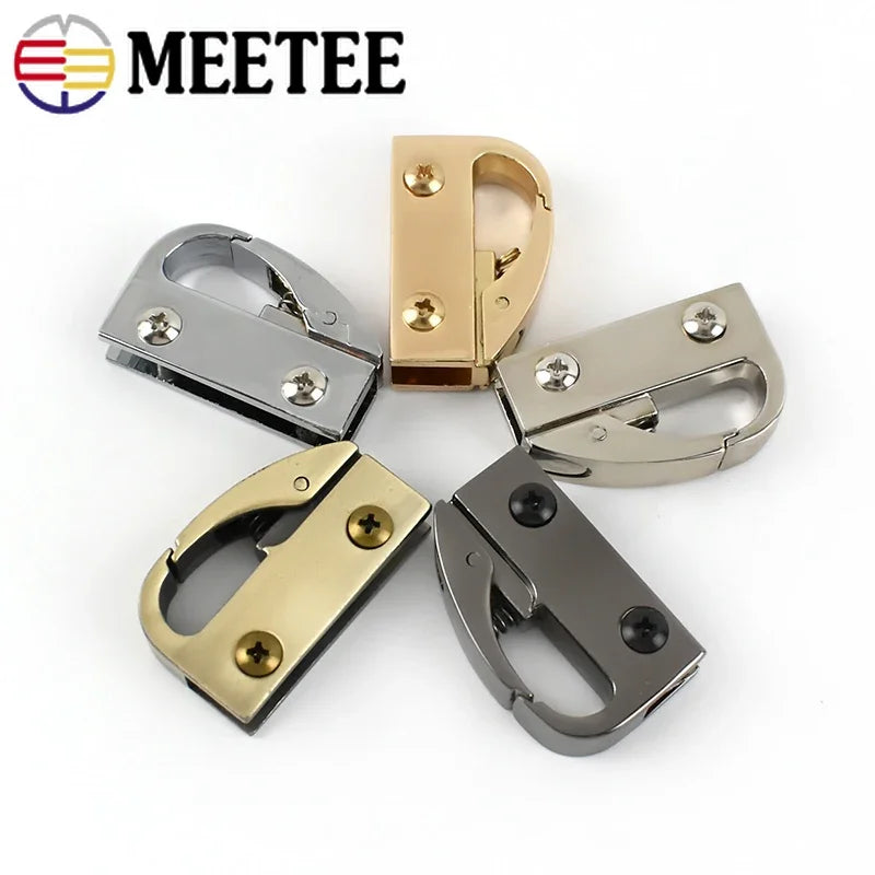 8/200Pcs Metal Bag Side Clip Buckles Handbag Hanger Carbiner Clasp Snap Hook Connector Bags Leather Craft Hardware Accessories