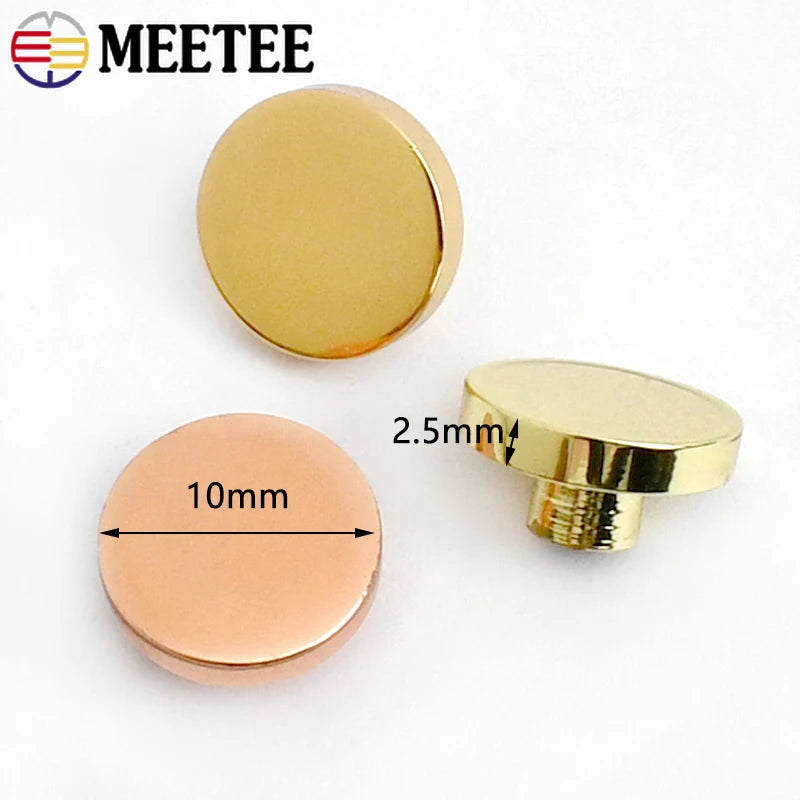 20/600Pcs 10mm Round Head Screw Nail Metal Rivet Stud for Bag Bottom Rivets Buckles Decorative Clasp DIY Leather Strap Wallet
