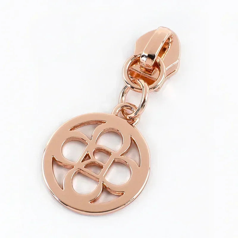 15-500Pcs 5# Rose Gold Zippers Sliders for Nylon Zip Tape Clothes Bag Sewing Zipper Replacement Puller Zips Repair Kit Accessories
