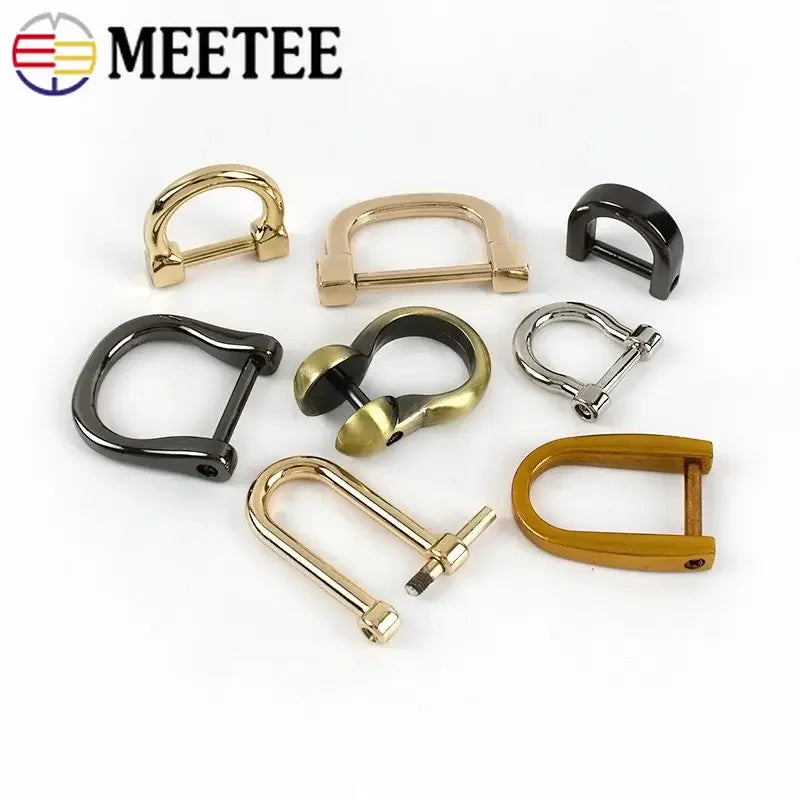 8/300pcs Meetee Detachable Screw D Buckle U Ring Metal Bag Chain Adjuster Hanger Hook Clasp Handle Connector DIY Handbag Accessories