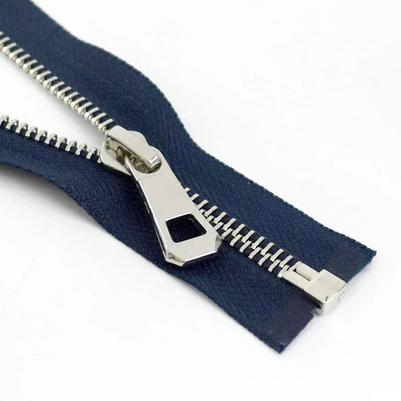 5/120Pcs 35-85cm 5# Metal Zippers Open-end Zip Tape Gold Sliver Teeth Open-End Zipper Repair DIY Clothing Bags Sewing Accessories
