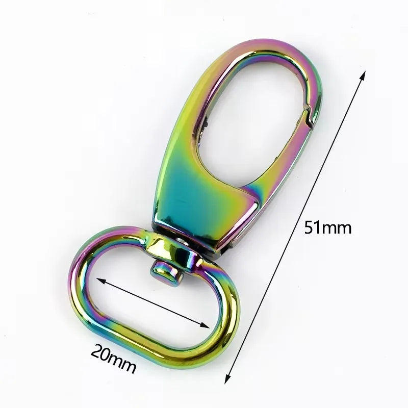 8/250Pcs Rainbow Metal Buckle Lobster Swivel Clasp Snap Hook for Bags Strap Carabiner Clips Keychain DIY Hardware Accessories
