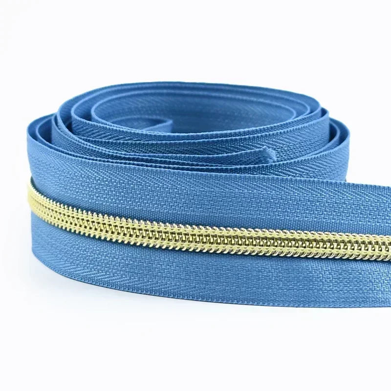 8/300Meters 5# Nylon Zippers Colorful Tooth Coil Zipper for Garment Bags Zip Tape Repair Kit DIY Clothes Tailor Sewing Accessory
