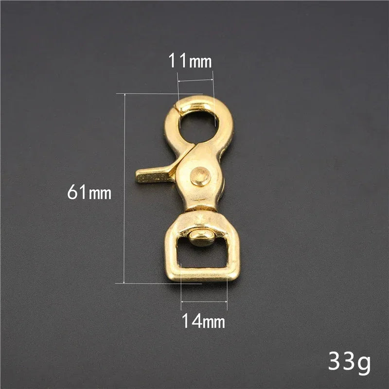 2/70Pcs Metal Buckles 10-38mm Solid Brass Trigger Snap Hook Swivel Lobster Clasp Handbag Strap Trigger Carabiner Spring Hooks