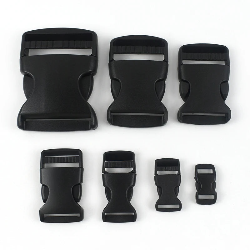 50Pcs Belt Plastic Release Buckles 10-50mm Handbag Strap Side Carabiner Clip Safety Helmet Black Adjuster Snap Hook Accessory