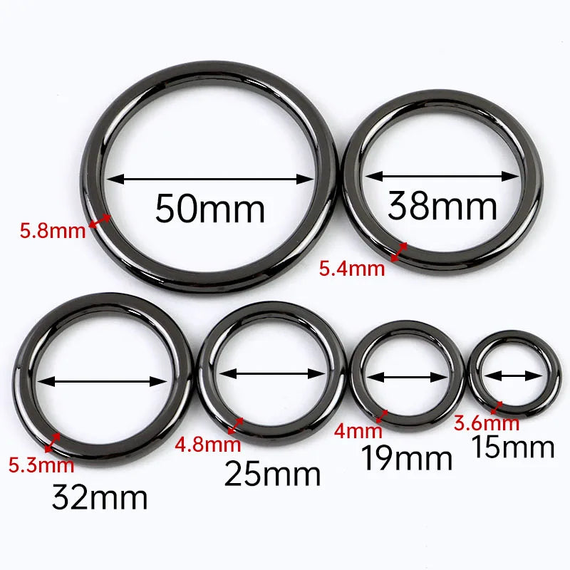 15/500Pcs 15-50mm Seamless Metal O Ring Buckles for Bag Strap Dog Collar Belt Rings Clasp Key Chain Hooks Loop Leather Accessories