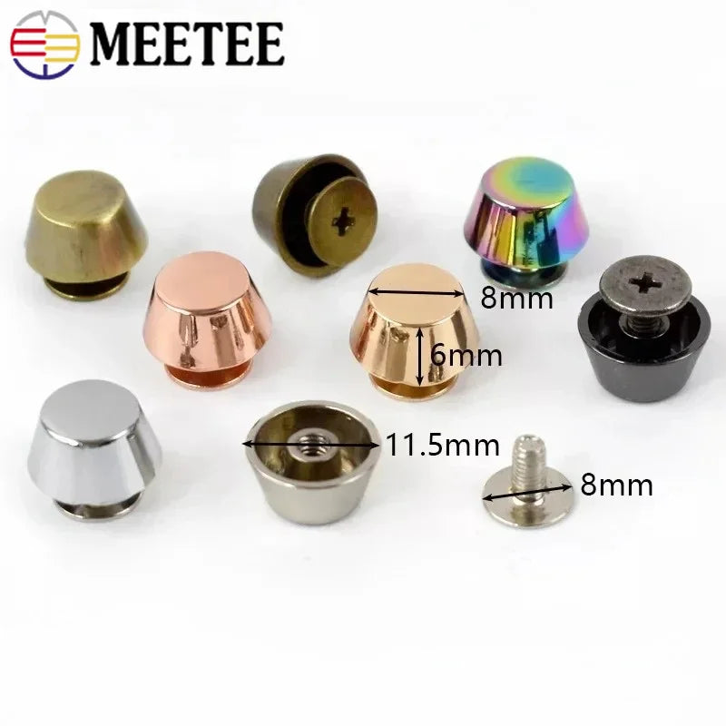 30/1000Pcs Metal Rivets Screw Studs Button Mushroom Rivet Nail Buckle Handbag Protecting Feet Clasp Leather Crafts Accessories
