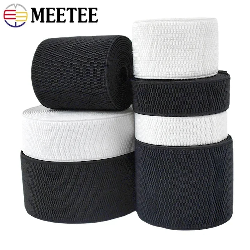 5/150Meters Meetee 2.5-10cm Elastic Bands for Sewing Clothes Waistband Rubber Webbing Tapes DIY Skirt Belt Garment Accessories