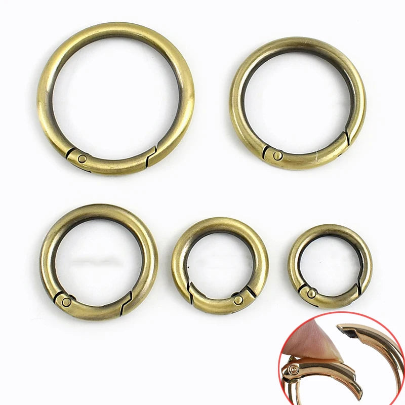30/670Pcs 13-50mm Metal O Rings Buckles for Bag Strap Connect Hook Keychain Spring Ring Snap Hooks Dog Collar Carabiner Belt Loop
