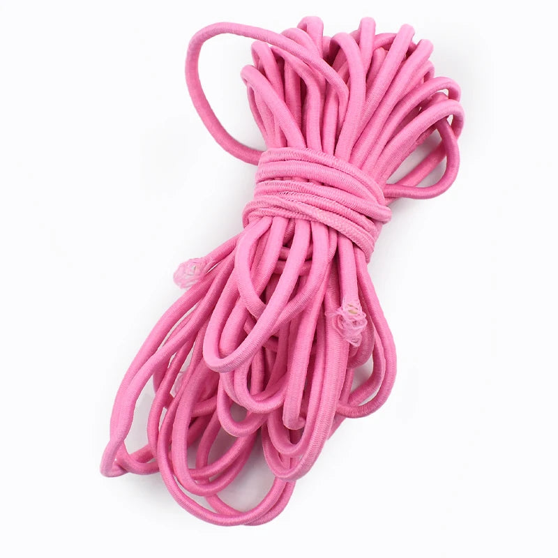 5mm Round Elastic Rope 10/300Meters Color Rubber Bands HairBand Elasticity Band Belt Drawstring Bungee Cord Sewing Supplies