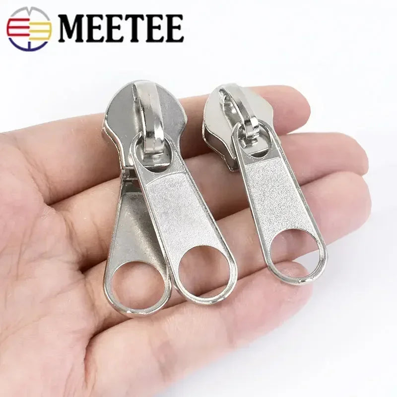 30/500Pcs 3# 5# 8# 10# Zipper Sliders for Nylon Zippers Head Single/Double Sided Pull Luggage Bag Zips Repair Kit Accessory