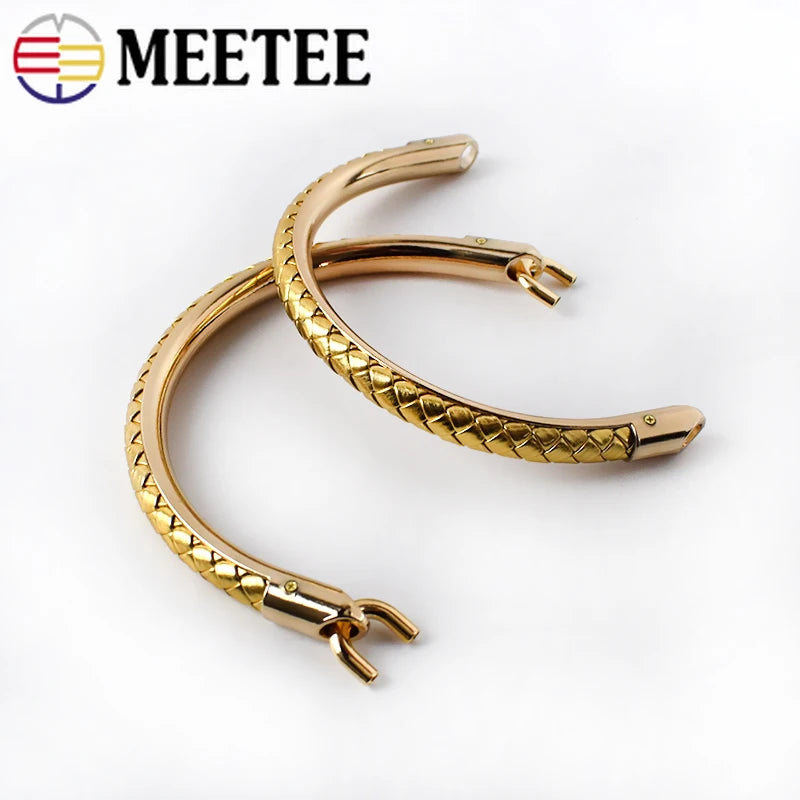 Meetee 2/80Pcs125mm Metal Bag Handles for Luggage Strap Buckle Hooks DIY Bags Handle Belt Hardware Accessories