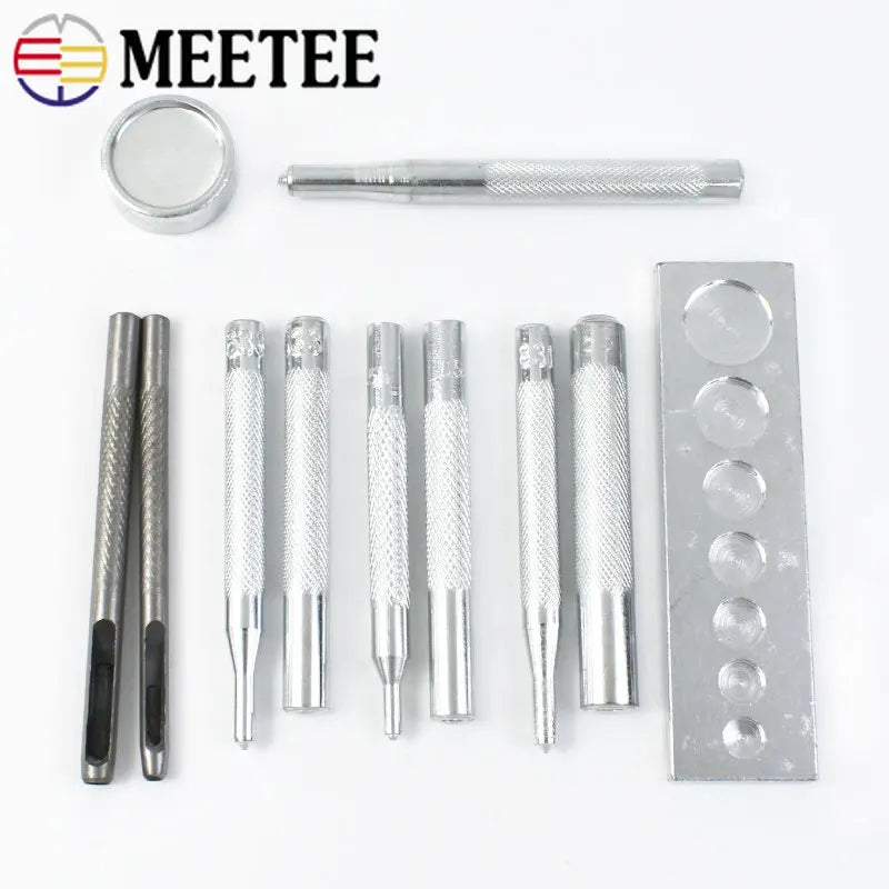 Meetee 1/30sets Snap Buttons Fastener Press Tool Kit DIY Manual Leather Craft Bag Button Buckle Installation Accessories