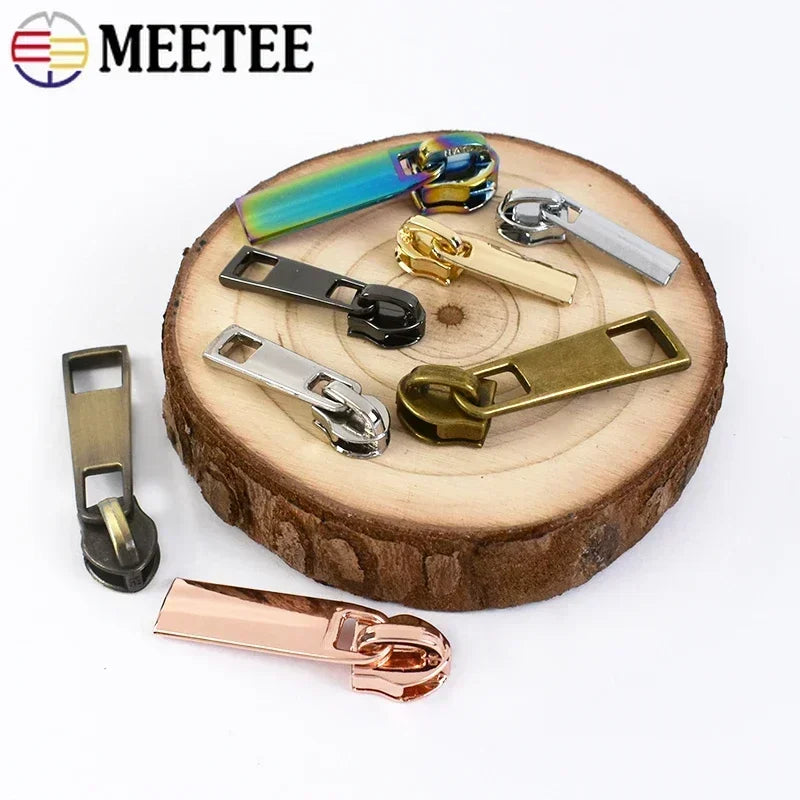 150pcs Meetee Zipper Sliders for 3# 5# Nylon Zippers Down Jacket Zip Head Bag Clothing Zips Repair Kits DIY Sewing Accessories