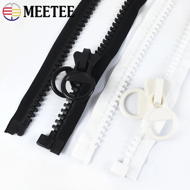 2/30Pcs 20# Extra Large Resin Zippers 60-300cm Open-End Zipper Tent Jacket Down Double-Sided Zips Repair Kits DIY Sewing Accessories