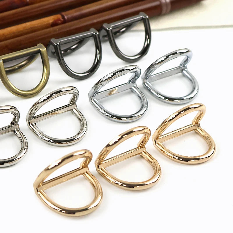 15/500Pcs 19mm Metal Double D Ring Hanger Bag Dee Buckle for Bags Belt Carabiner Clip Hook Buckles Coller Chain Connector Kits