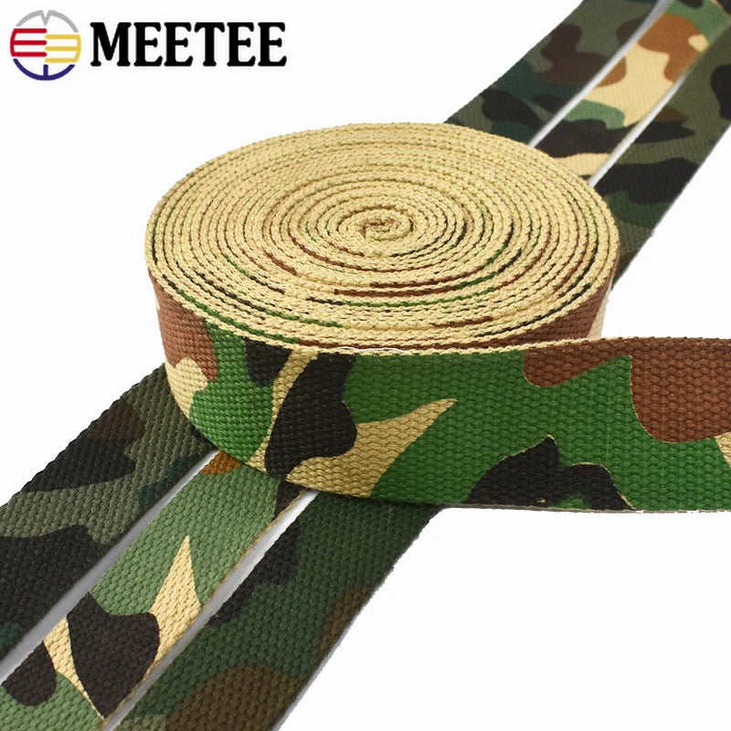 3/100Meters 25-38mm Camouflage Polyester Webbing Tape Clothing Ribbon Bag Bias Binding Band Dog Collar Decor Strap DIY Accessories